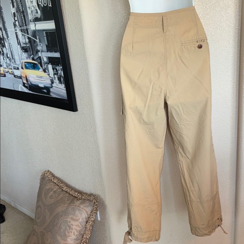 LRL Lauren Ralph Lauren Pants, Women, 10, Beige Drawstring Ankle Cargo EUC - Picture 4 of 17